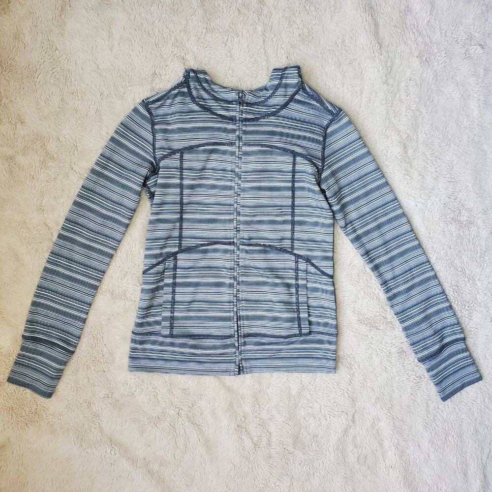 Zella Girls Striped Lightweight Athletic Zip-Up Jacket 5 / 6